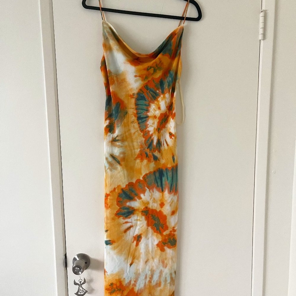 Amalfi Mid Dress Orange Tie Dye